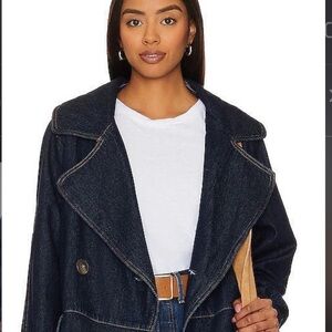 Free People Denim Car Coat NWOT